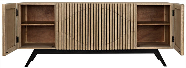 Illusion Sideboard with Steel Base, Bleached Walnut