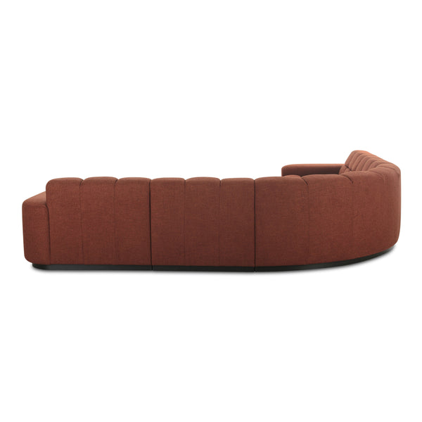Moe's Roman L-Shaped Sectional in Rust, Modern Vintage