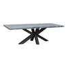Edge Small Grey Dining Table with Iron Base