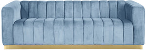 Francis Sofa In Sky Blue Velvet