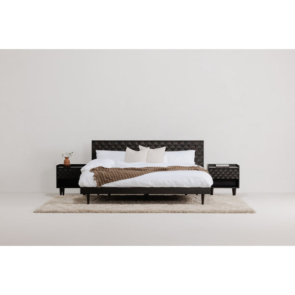 Moe's Pablo Queen Bed in Black Sheesham Wood