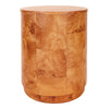 Arsenio Burl Wood Round Side/End Table, Golden Brown Burl