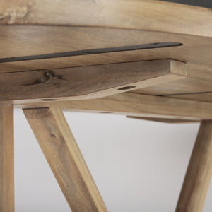 Viktor 84"L Light Brown Solid Wood Dining Table