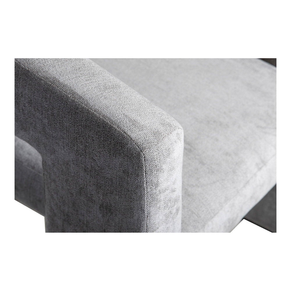 Elo Armchair in Light Grey with Plywood Frame