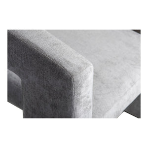 Elo Armchair in Light Grey with Plywood Frame