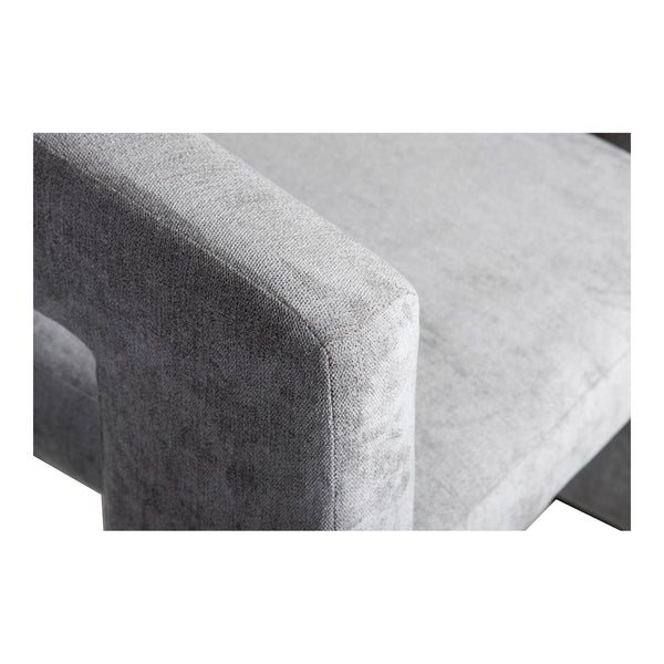 Elo Armchair in Light Grey with Plywood Frame