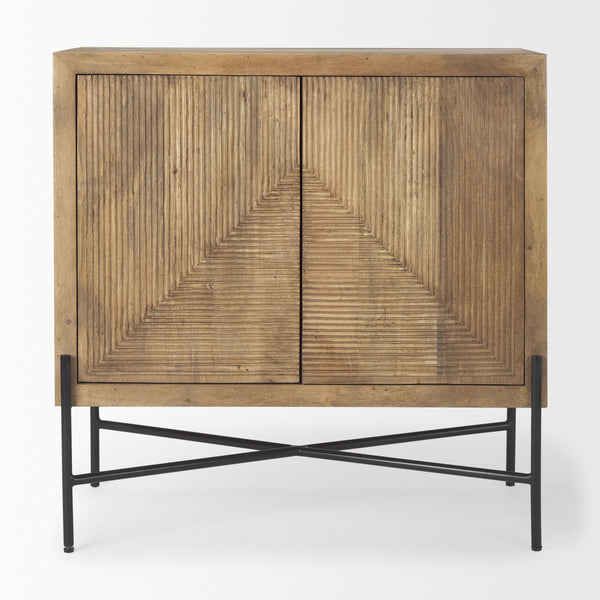 Cairo 36.0L x 19.5W x 36.0H 2 Door Wood and Metal Cabinet