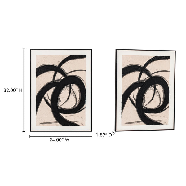 Poet 2 Framed Painting - Multicolor Abstract on Canvas