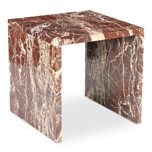Rosa Accent Table in Rosso Levanto Marble