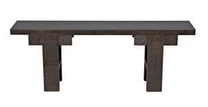 Nabu Mahogany Console in Hand-Rubbed Black with Light Brown Accents