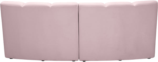 Lynda 2pc. Modular Sectional In Pink Velvet