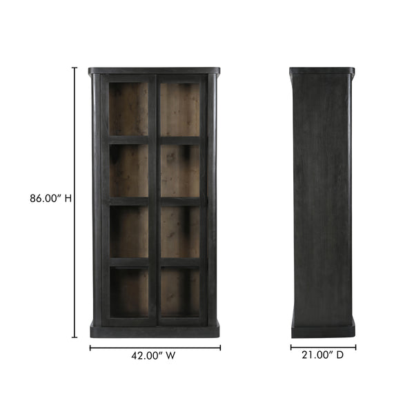 Mona Tall Cabinet with Sliding Glass Doors