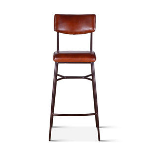 Wellington High Back Leather Bar Chair