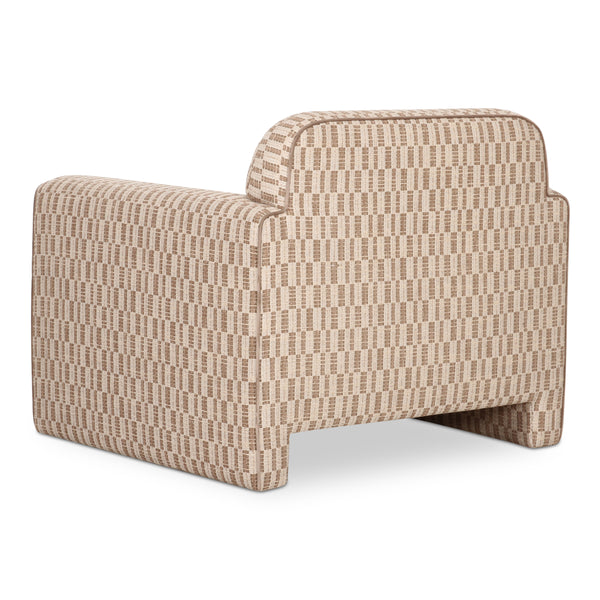 Leo Accent Chair in Taupe with Geometric Pattern