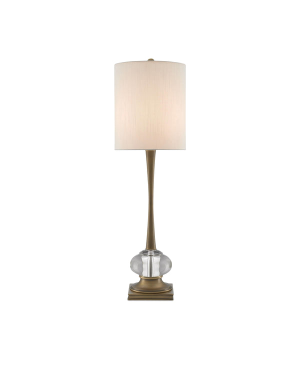 Giovanna Table Lamp In Antique Brass & Clear
