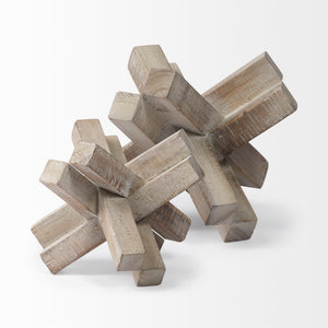 Vega I (Small) 6L x 6W Natural Wood Jack Object