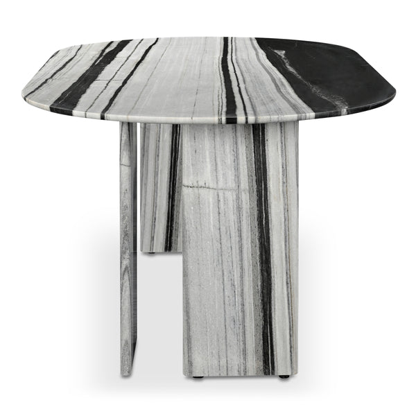 Celia Oval Dining Table in Panda Marble