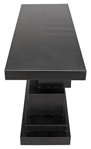 Platoon Industrial Steel Console in Matte Black