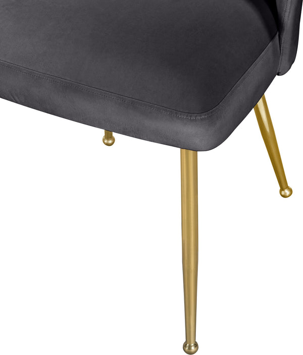 Ramon Dining Chair In Grey Velvet