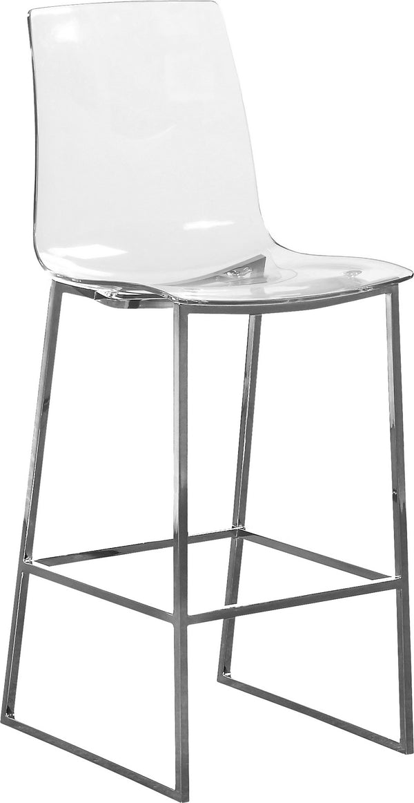 Winston Stool In Chrome Metal/Lucite Polycarbonate