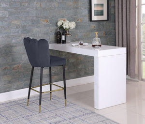 Anita Stool In Grey Velvet