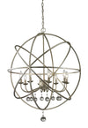 Acadia 8 Light Pendant in Antique Silver Finish