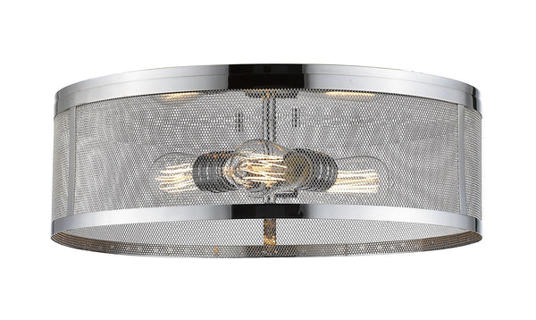 Meshsmith 3 Light Flush Mount in Chrome Finish