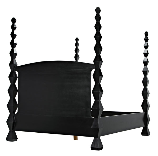 Brancusi Bed, Queen, Hand Rubbed Black