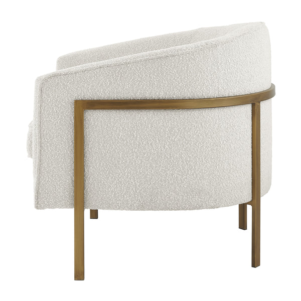Harrod Fabric Accent Arm Chair In Boucle Beige