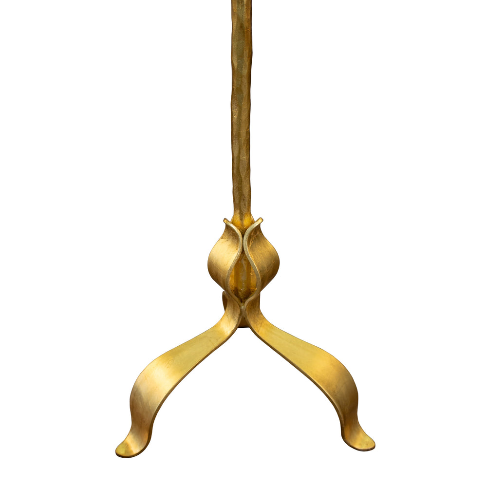 ROUND CIGAR TABLE WITH LEAF LEG DETAIL IN GOLD LEAF