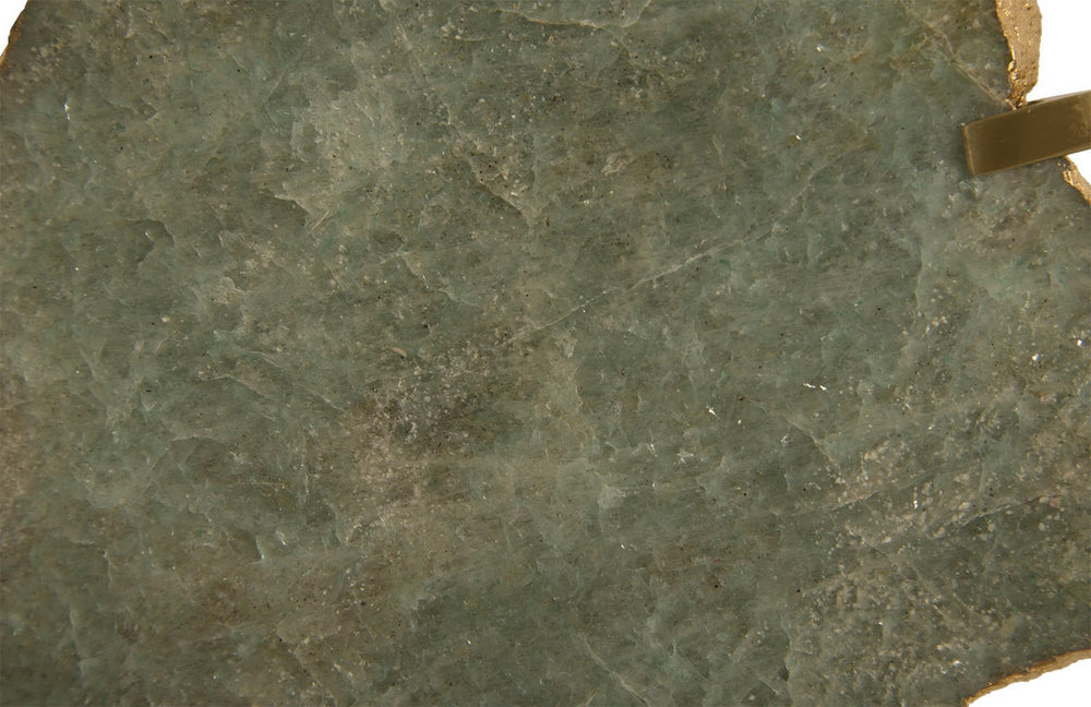 Gem Wall Slice in Brass Setting, Green Emerald