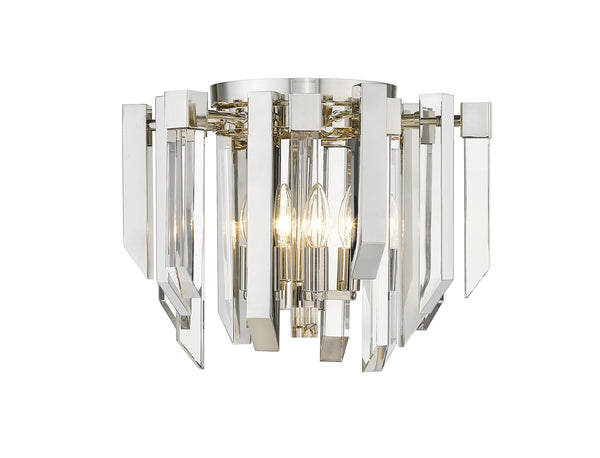 Bova 4 Light Flush Mount in Polished Nickel Finish