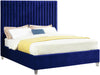Fredrick King Bed In Navy Velvet