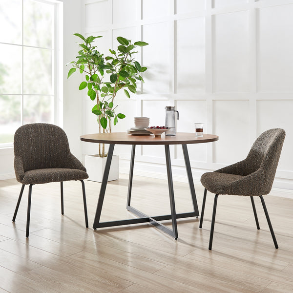 Katrisa KD Boucle Dining Side Chair, Zenith Brown