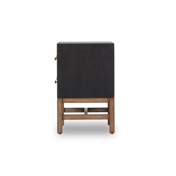 Fiona Nightstand In Black Raffia