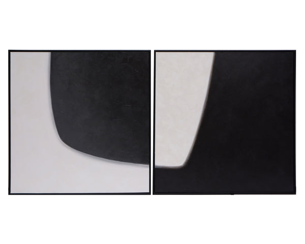 Double Cross - (set Of 2) - 48" X 48" - Black Floater Frame