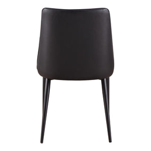 Moe's Lula Dining Chair Black Vegan Leather Set of 2