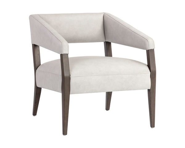 CARLYLE LOUNGE CHAIR - SALOON LIGHT GREY LEATHER