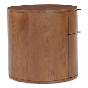 Theo Two Drawer Brown Nightstand by Moe's