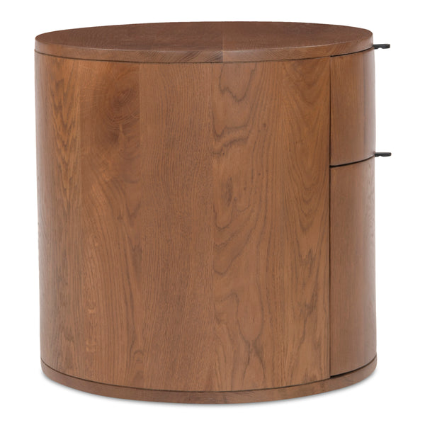 Theo Two Drawer Brown Nightstand by Moe's