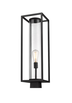 Dunbroch 1 Light Outdoor Post Mount Fixture in Black Finish
