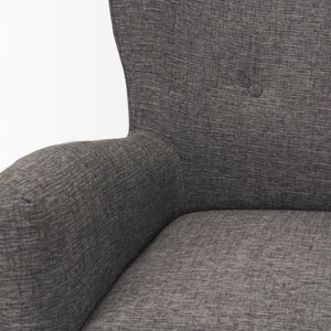Dunstan Accent Chair Upholstered Gray Twill Fabric and Medium Brown Wood Feet