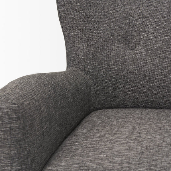 Dunstan Accent Chair Upholstered Gray Twill Fabric and Medium Brown Wood Feet