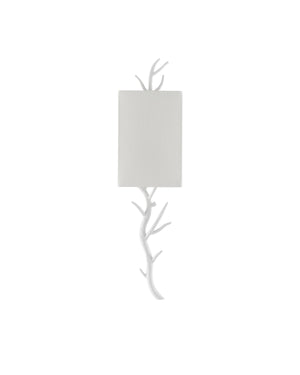 Baneberry Wall Sconce, Right In Gesso White