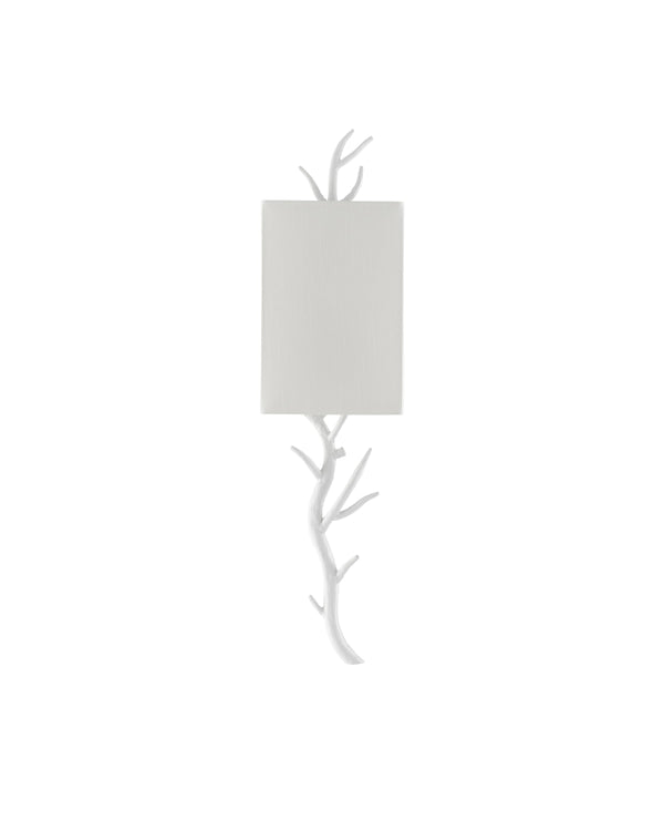 Baneberry Wall Sconce, Right In Gesso White