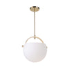 Single Opal Glass Pendant AC10080PB in Polished Brass