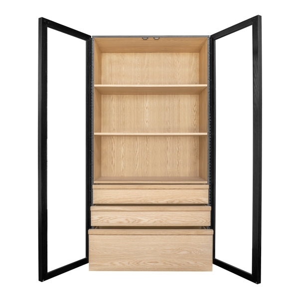 Moe's Charlotte Tall Cabinet with Glass Doors