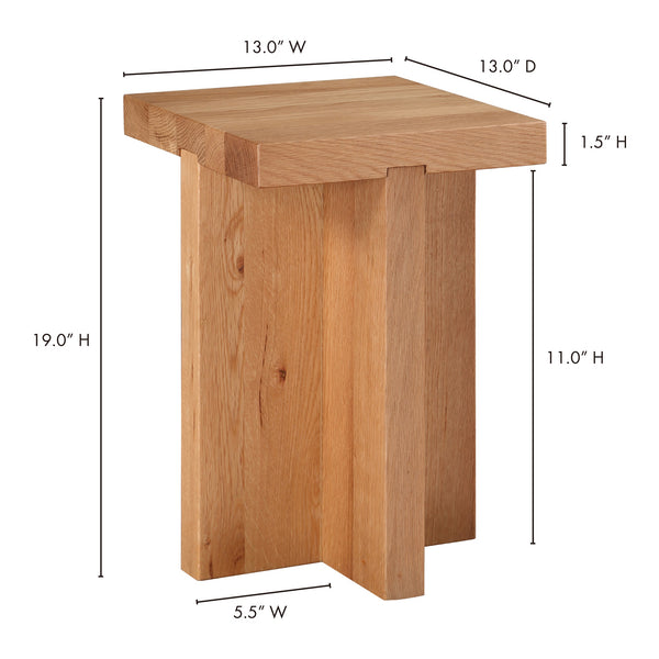 Moe's Folke Side Table Natural Solid Oak
