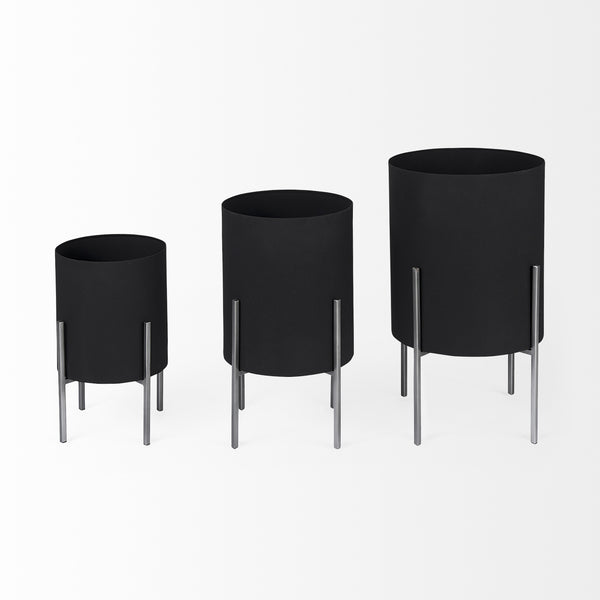 Claypoole (Set of 3) Black Plant Stands