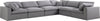 Carmen Cloud Modular Sectional In Grey Linen Fabric